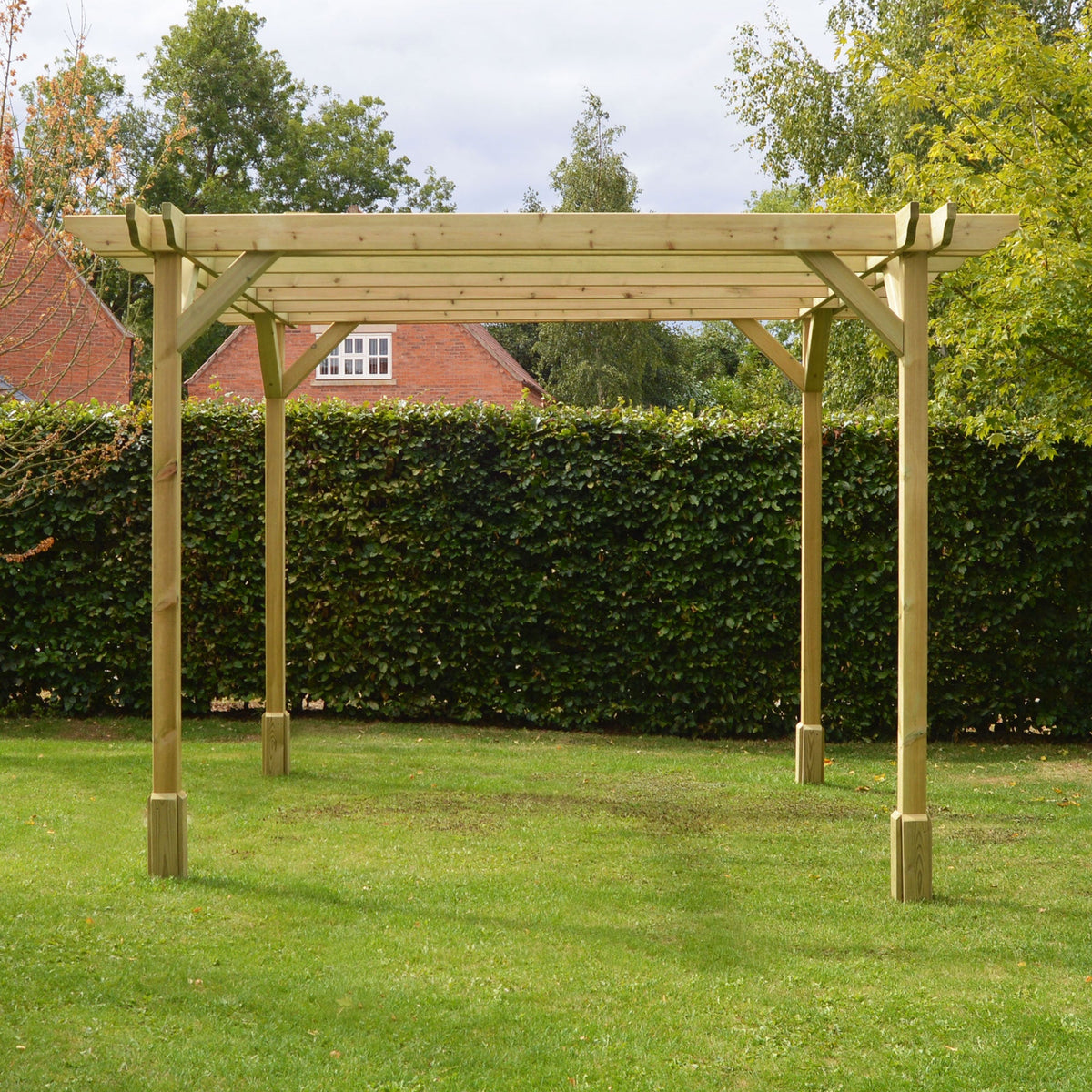 Freestanding Double Premium Pergola - Light Green - 3m Width x 4.2m Length