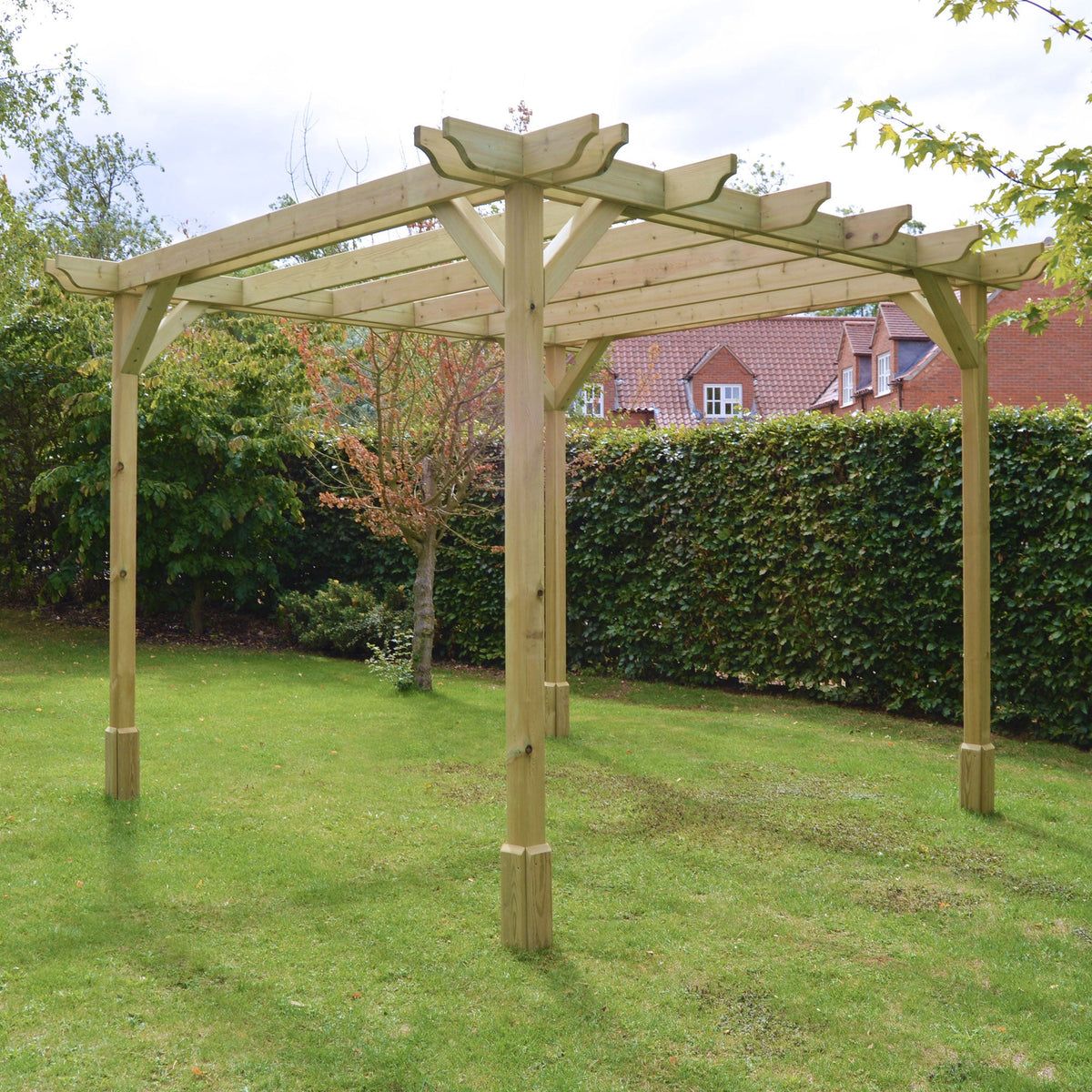 Freestanding Double Premium Pergola - Light Green - 4.2m Width x 5.4m Length