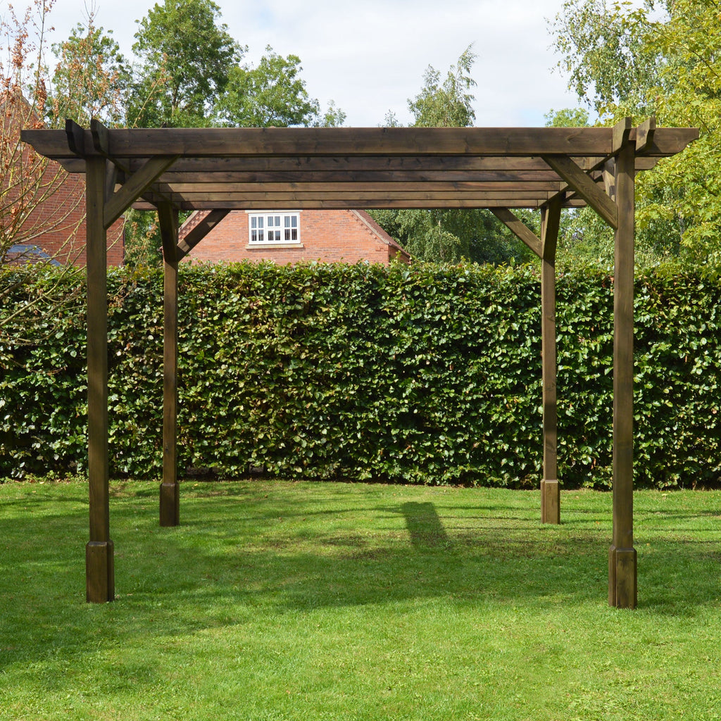 Freestanding Double Premium Pergola - Rustic Brown - 1.8m Width x 2.4m Length