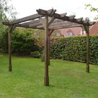 Freestanding Double Premium Pergola - Rustic Brown - 1.8m Width x 4.2m Length