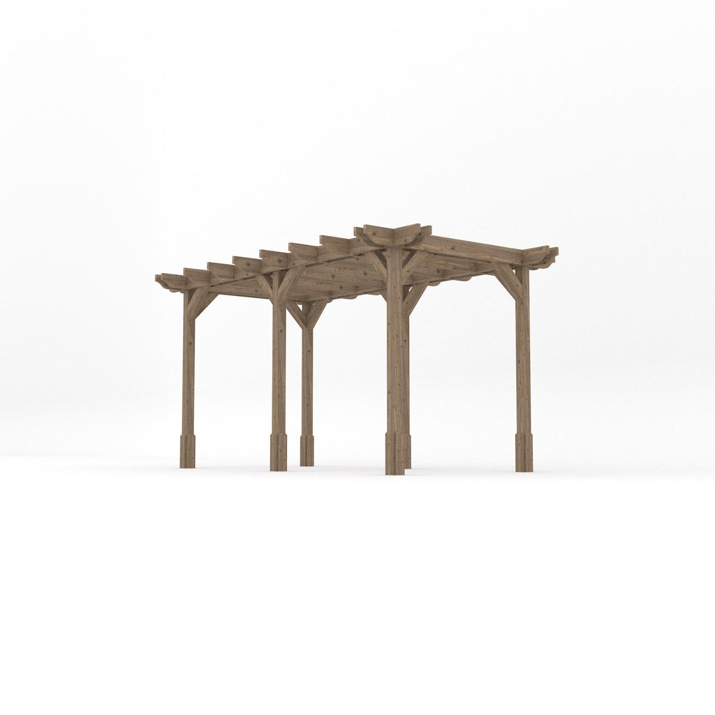 Freestanding Double Premium Pergola - Rustic Brown - 1.8m Width x 4.2m Length