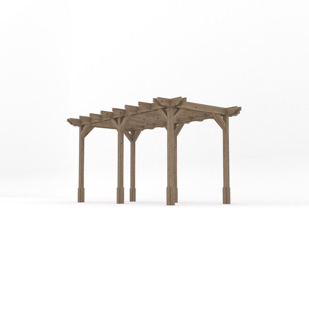 Freestanding Double Premium Pergola - Rustic Brown - 2.4m Width x 4.2m Length