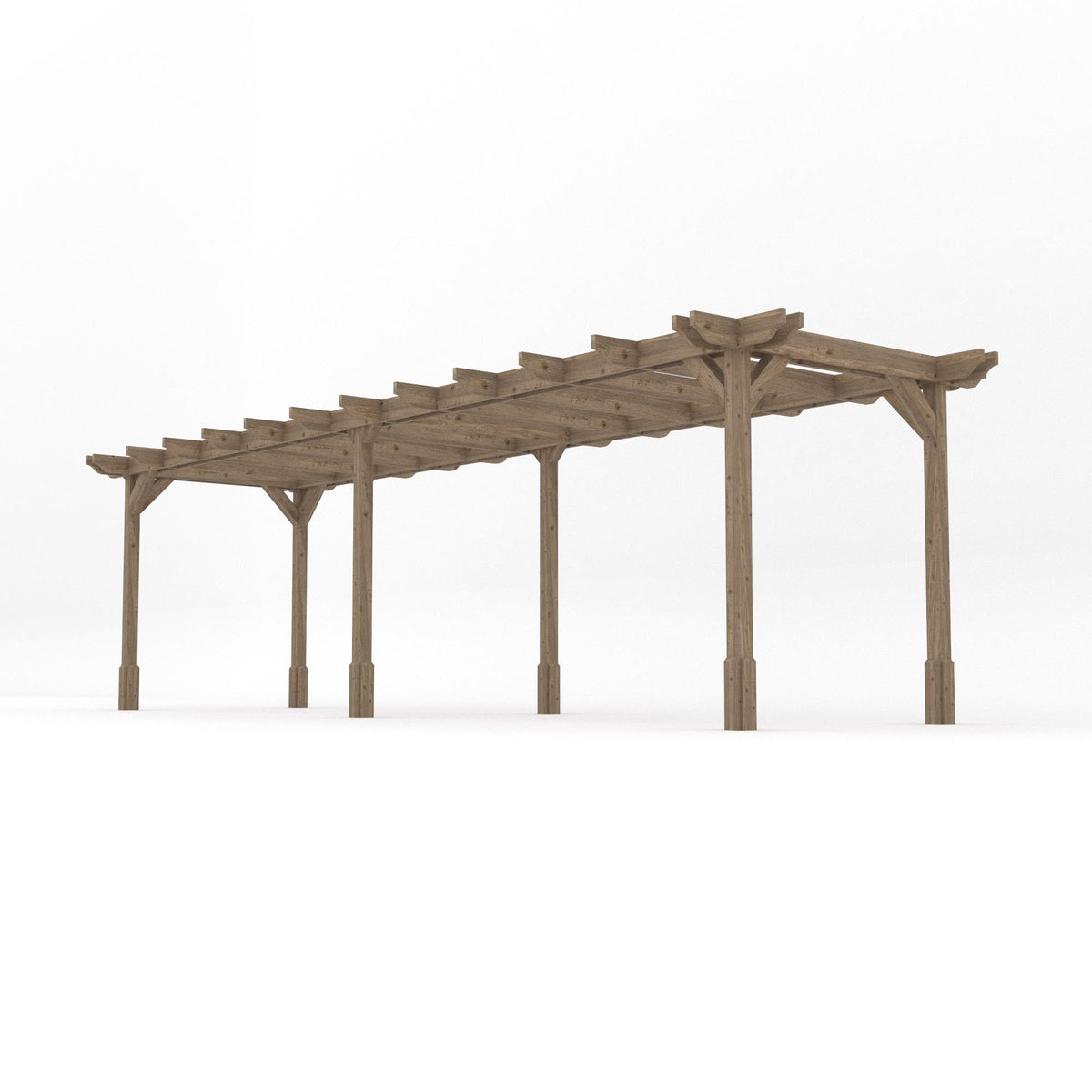 Freestanding Double Premium Pergola - Rustic Brown - 1.8m Width x 7.8m Length