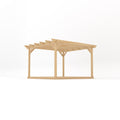 Freestanding Garden Pergola with Decking - Light Green - 3.6m Width x 3.6m Length