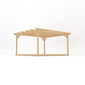 Freestanding Garden Pergola with Decking - Light Green - 4.2m Width x 4.2m Length