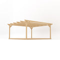 Freestanding Garden Pergola with Decking - Light Green - 4.8m Width x 4.8m Length