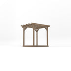 Freestanding Garden Pergola with Decking - Rustic Brown - 2.4m Width x 2.4m Length