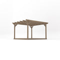 Freestanding Garden Pergola with Decking - Rustic Brown - 3.6m Width x 3.6m Length