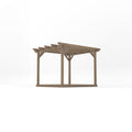 Freestanding Garden Pergola with Decking - Rustic Brown - 3m Width x 3m Length