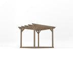 Freestanding Garden Pergola with Decking - Rustic Brown - 3m Width x 3m Length