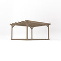 Freestanding Garden Pergola with Decking - Rustic Brown - 4.2m Width x 4.2m Length