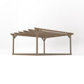 Freestanding Garden Pergola with Decking - Rustic Brown - 4.8m Width x 4.8m Length