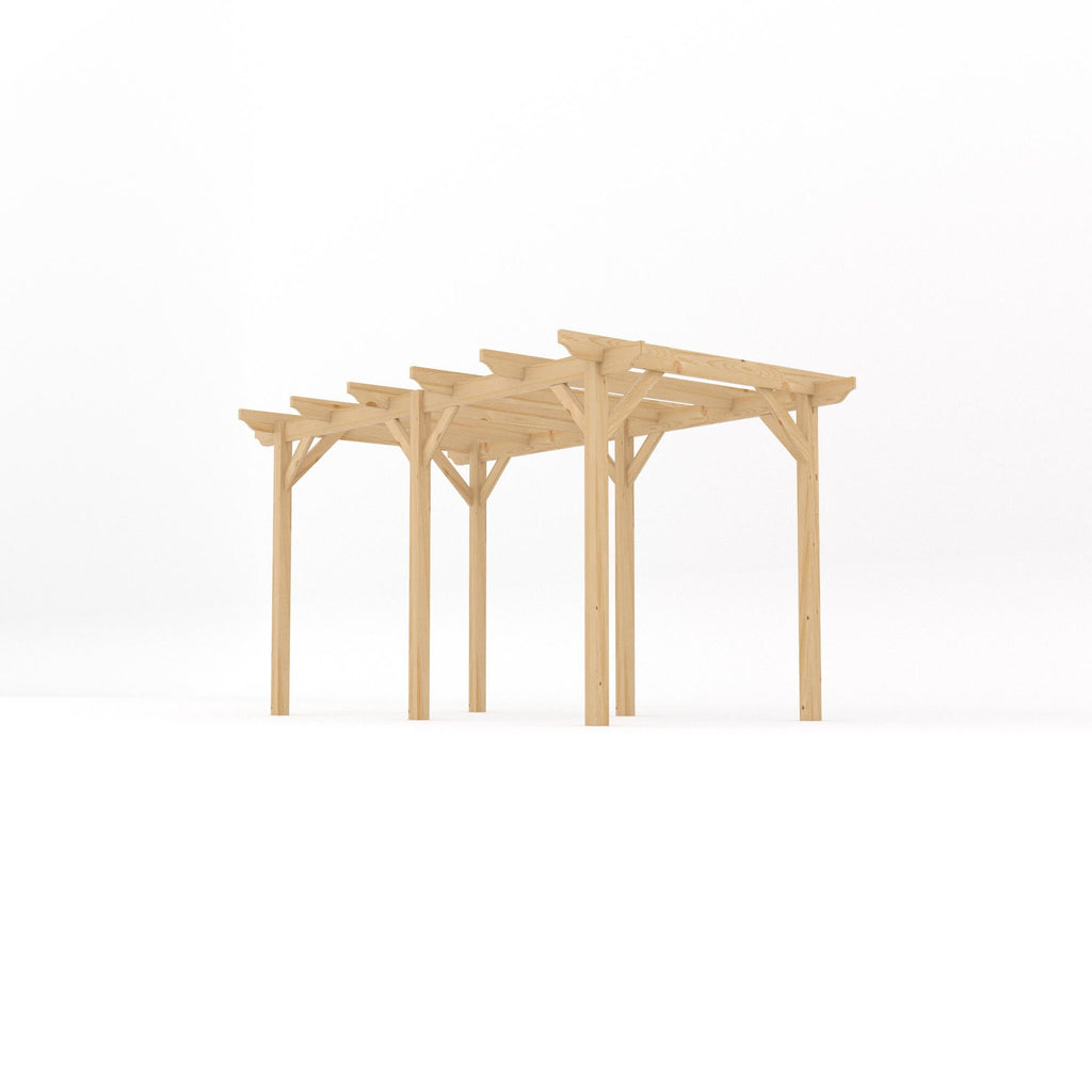 Freestanding Garden Pergola - Light Green - 3m Width x 4.2m Length