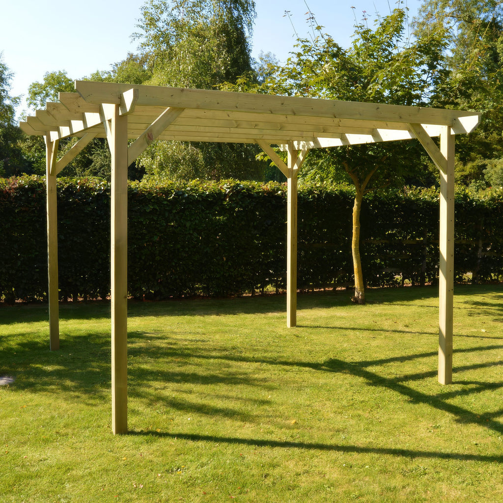 Freestanding Garden Pergola - Light Green - 4.8m Width x 4.8m Length