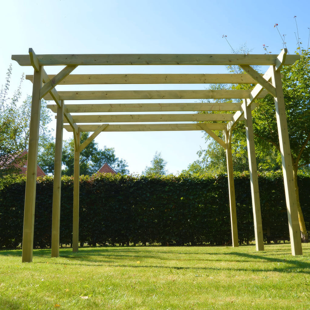 Freestanding Garden Pergola - Light Green - 1.8m Width x 7.2m Length
