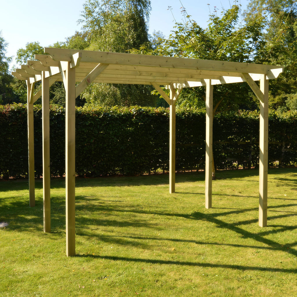 Freestanding Garden Pergola - Light Green - 3m Width x 4.2m Length