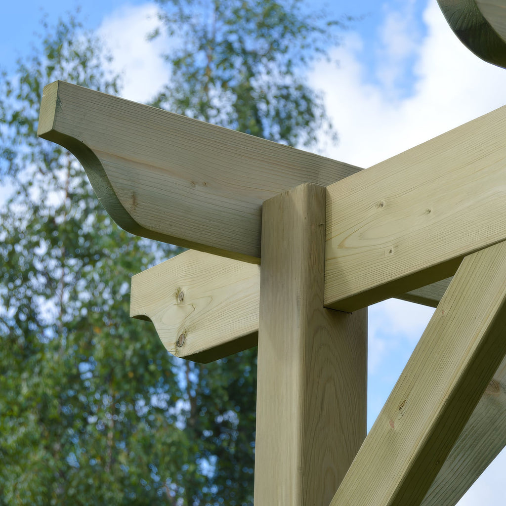 Freestanding Garden Pergola - Light Green - 4.2m Width x 7.2m Length