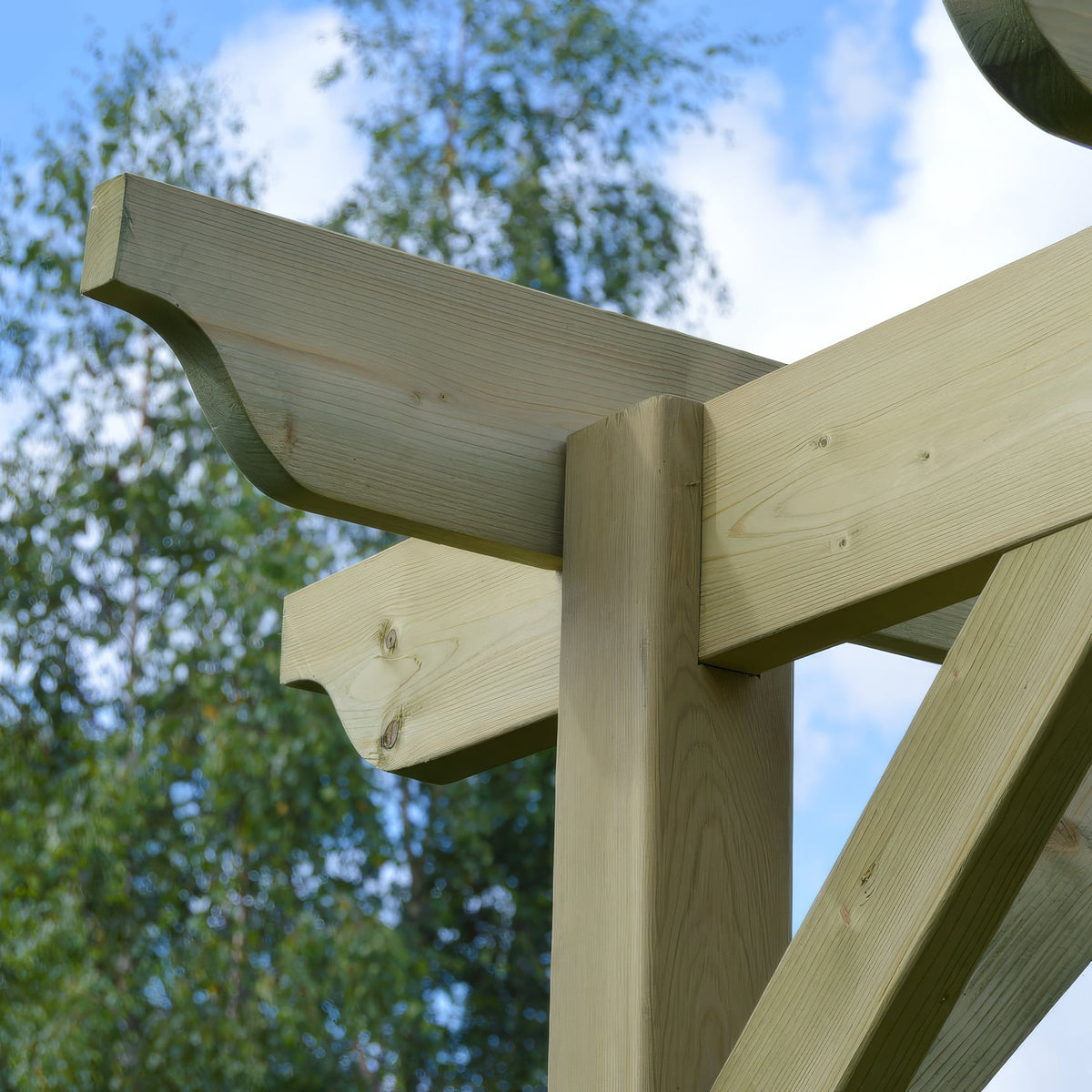 Freestanding Garden Pergola - Light Green - 4.2m Width x 6.6m Length