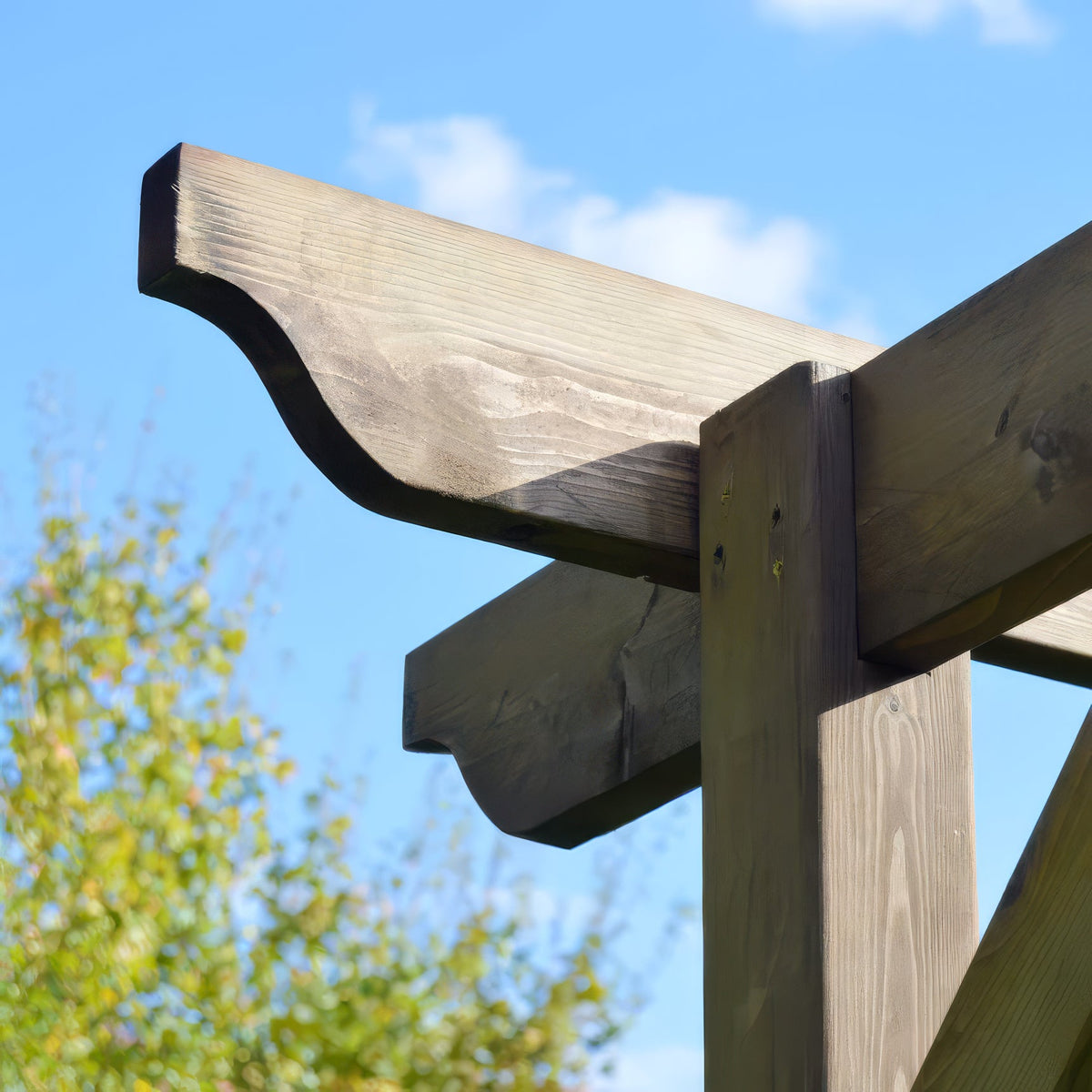 Freestanding Garden Pergola - Rustic Brown - 2.4m Width x 3.6m Length