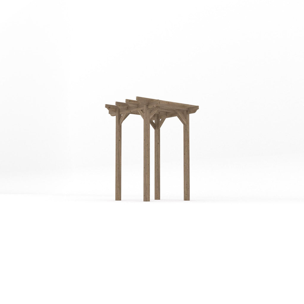 Freestanding Garden Pergola - Rustic Brown - 1.8m Width x 1.8m Length