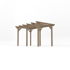 Freestanding Garden Pergola - Rustic Brown - 2.4m Width x 4.2m Length