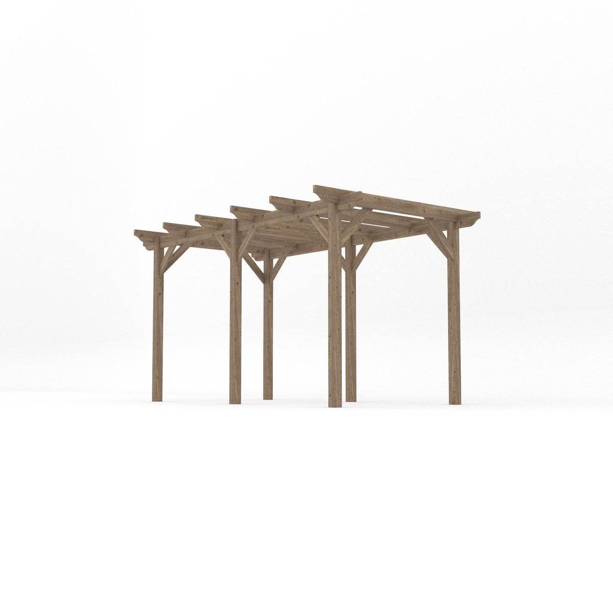 Freestanding Garden Pergola - Rustic Brown - 2.4m Width x 4.2m Length
