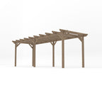 Freestanding Garden Pergola - Rustic Brown - 3m Width x 6.6m Length