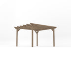 Freestanding Garden Pergola - Rustic Brown - 3.6m Width x 3.6m Length