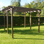 Freestanding Garden Pergola - Rustic Brown - 2.4m Width x 4.2m Length