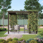 Freestanding Panel Pergola - Rustic Brown - 2.4m Width x 3m Length