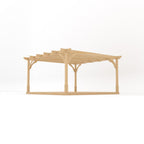 Freestanding Premium Pergola with Decking - Light Green - 4.2m Width x 4.2m Length