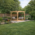Freestanding Premium Pergola with Decking - Light Green - 3m Width x 3m Length