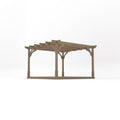 Freestanding Premium Pergola with Decking - Rustic Brown - 3.6m Width x 3.6m Length