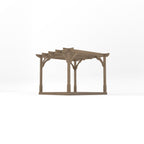 Freestanding Premium Pergola with Decking - Rustic Brown - 3m Width x 3m Length