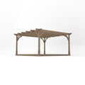 Freestanding Premium Pergola with Decking - Rustic Brown - 4.2m Width x 4.2m Length