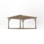 Freestanding Premium Pergola with Decking - Rustic Brown - 4.2m Width x 4.2m Length