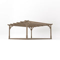 Freestanding Premium Pergola with Decking - Rustic Brown - 4.8m Width x 4.8m Length