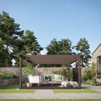 Freestanding Premium Pergola with Decking - Rustic Brown - 3.6m Width x 3.6m Length