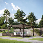 Freestanding Premium Pergola with Decking - Rustic Brown - 2.4m Width x 2.4m Length