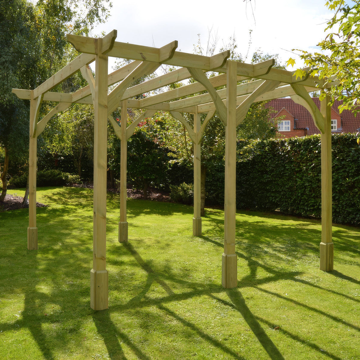 Freestanding Premium Pergola - Light Green - 3.6m Width x 4.2m Length