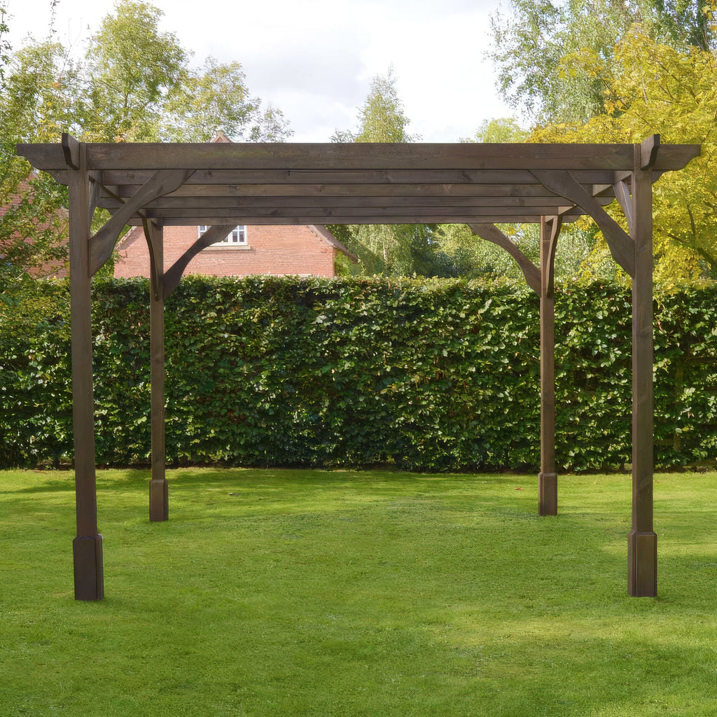 Freestanding Premium Pergola - Rustic Brown - 4.8m Width x 4.8m Length