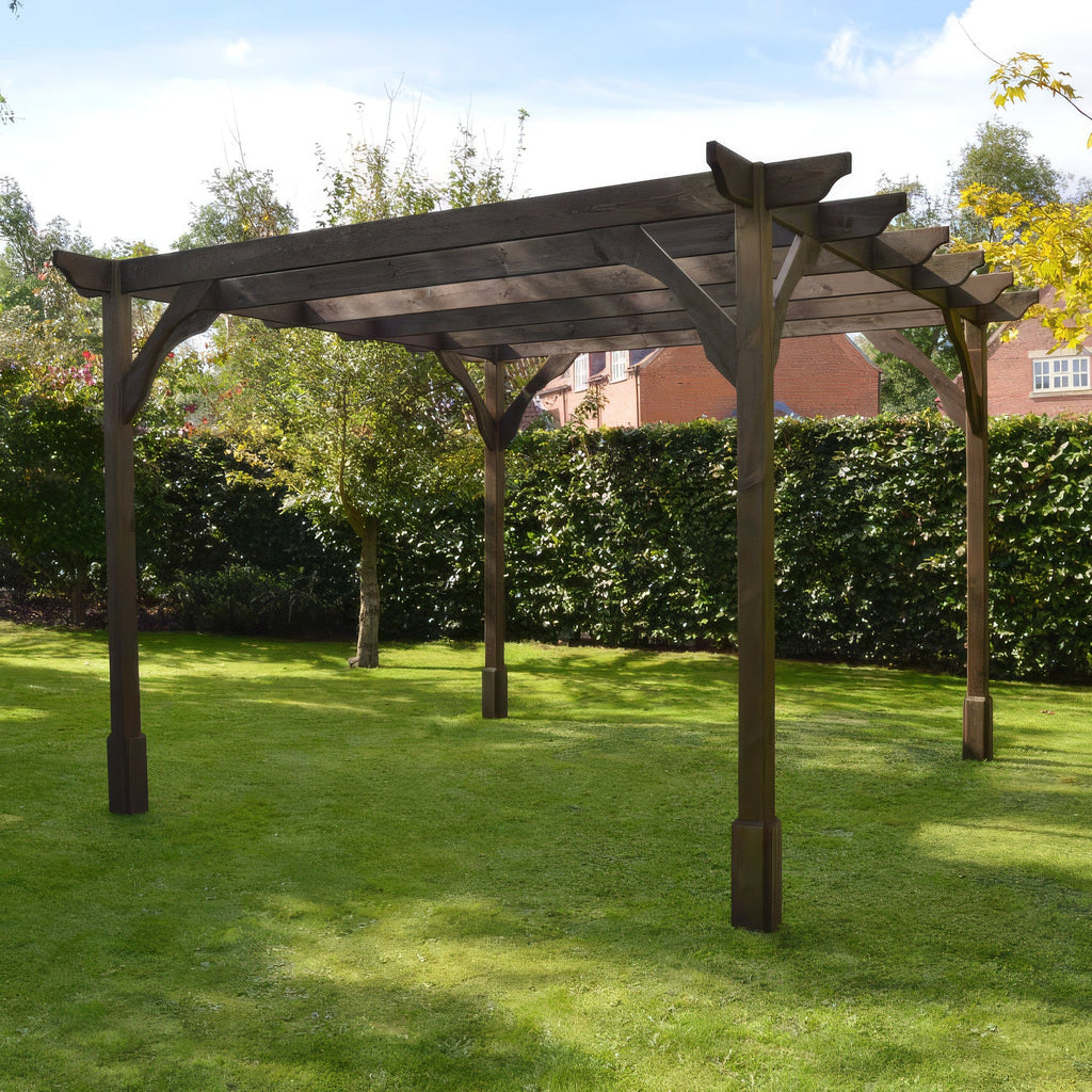 Freestanding Premium Pergola - Rustic Brown - 2.4m Width x 3m Length