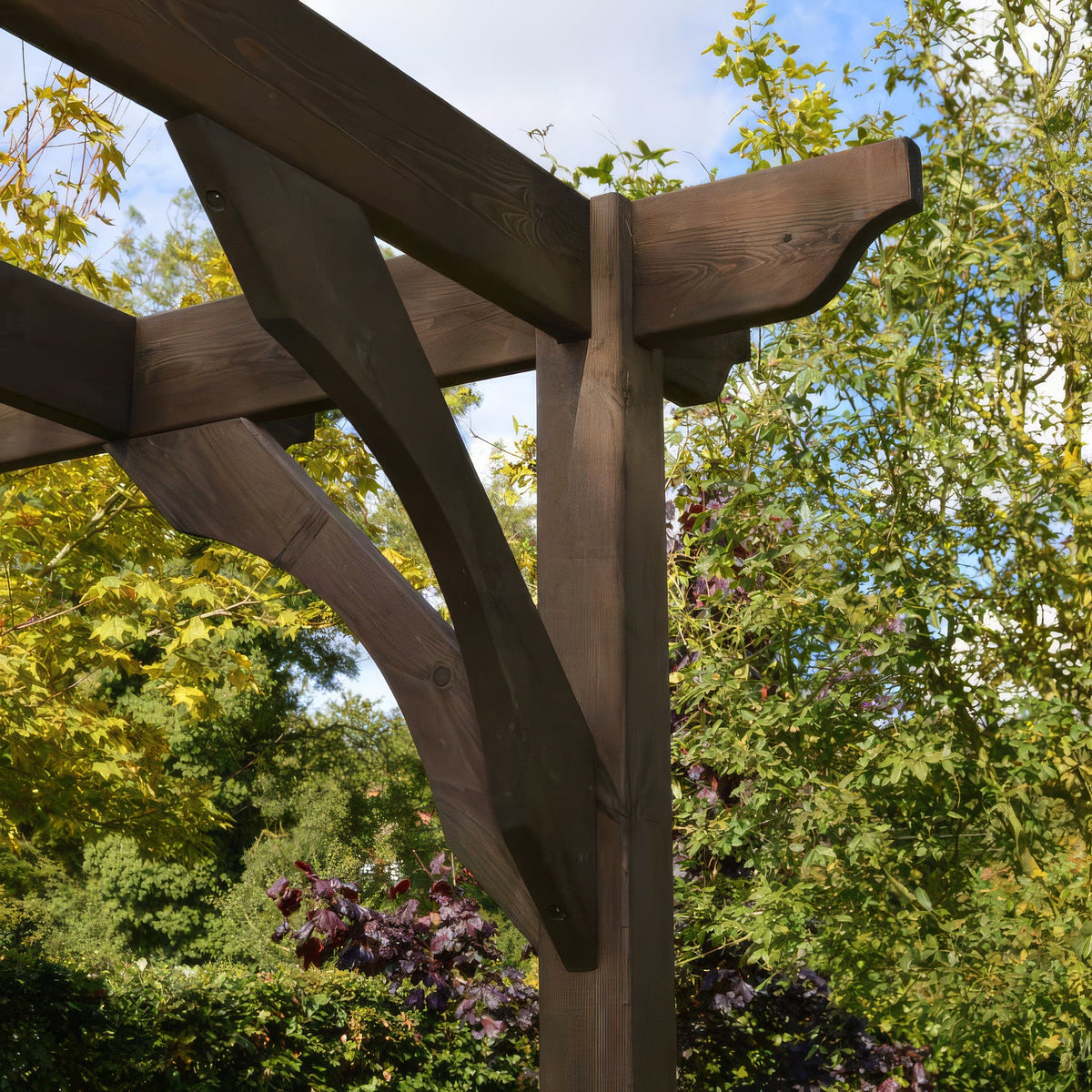 Freestanding Premium Pergola - Rustic Brown - 4.8m Width x 4.8m Length