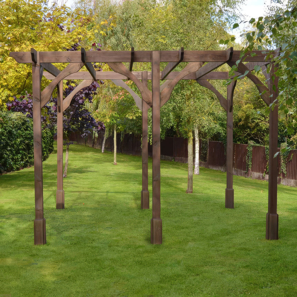 Freestanding Premium Pergola - Rustic Brown - 1.8m Width x 4.8m Length