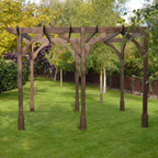 Freestanding Premium Pergola - Rustic Brown - 3m Width x 6.6m Length