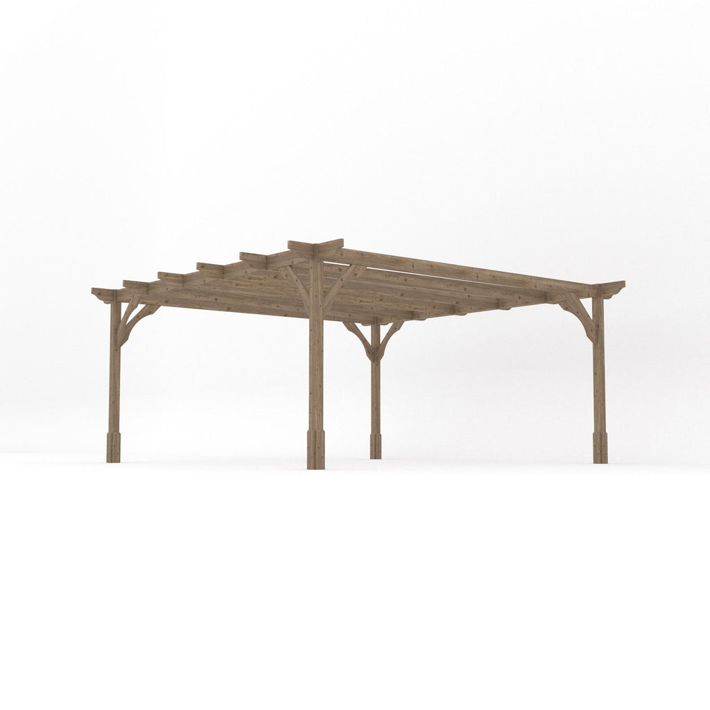 Freestanding Premium Pergola - Rustic Brown - 4.8m Width x 4.8m Length