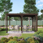 Freestanding Shade Pergola - Rustic Brown - 2.4m Width x 3m Length