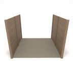 Wall Mounted Premium Pergola with Decking - Rustic Brown - 4.8m Depth x 4.8m Length