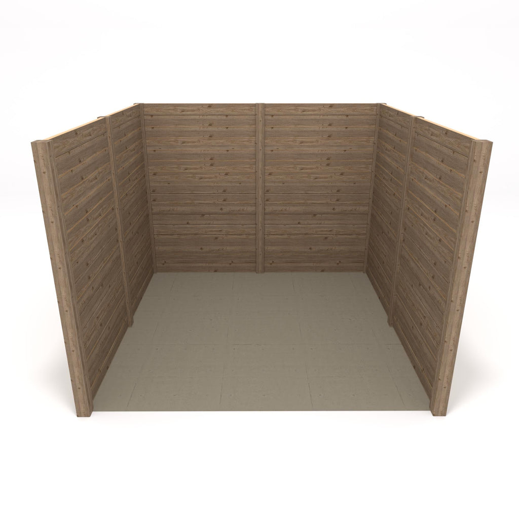 Freestanding Garden Pergola - Rustic Brown - 3.6m Width x 3.6m Length