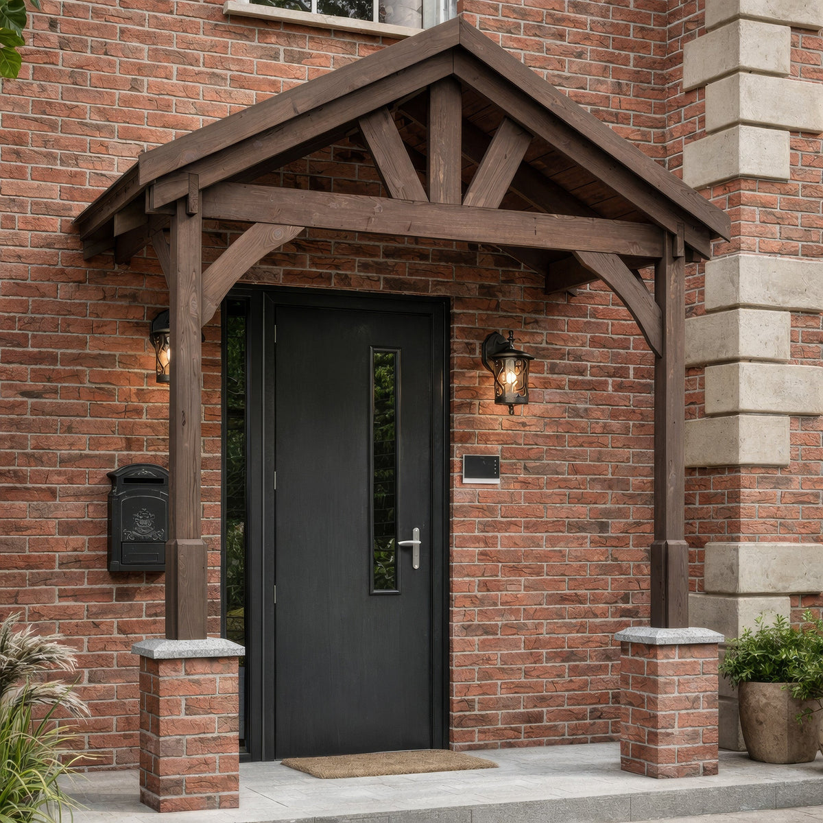 Slate Tile Roof Porch - Rustic Brown - 1.22m Depth x 2.4m Width